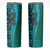 Samoan Pacific Tribal Flower Geometric Art Tattoos Skinny Tumbler Siapo Pattern Turquoise Tide - Polynesian Pride