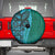 Samoan Pacific Tribal Flower Geometric Art Tattoos Spare Tire Cover Siapo Pattern Turquoise Tide - Polynesian Pride