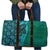 Samoan Pacific Tribal Flower Geometric Art Tattoos Travel Bag Siapo Pattern Turquoise Tide - Polynesian Pride