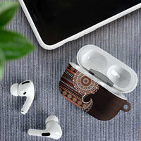 Fijian Masi Tribal Tattoos Art Pattern AirPods Case Brown Color Half Style - Polynesian Pride