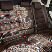 Fijian Masi Tribal Tattoos Art Pattern Back Car Seat Cover Brown Color Half Style - Polynesian Pride