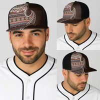 Fijian Masi Tribal Tattoos Art Pattern Baseball Net Cap Brown Color Half Style - Polynesian Pride