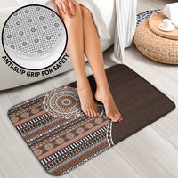 Fijian Masi Tribal Tattoos Art Pattern Bathroom Set Brown Color Half Style - Polynesian Pride