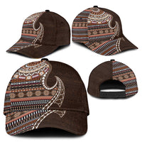 Fijian Masi Tribal Tattoos Art Pattern Classic Cap Brown Color Half Style - Polynesian Pride