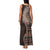Fijian Masi Tribal Tattoos Art Pattern Family Matching Tank Maxi Dress and Hawaiian Shirt Brown Color Half Style - Polynesian Pride