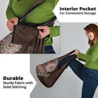 Fijian Masi Tribal Tattoos Art Pattern Grocery Bag Brown Color Half Style - Polynesian Pride