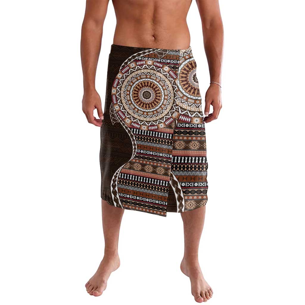 Fijian Masi Tribal Tattoos Art Pattern Lavalava Brown Color Half Style - Polynesian Pride