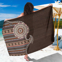 Fijian Masi Tribal Tattoos Art Pattern Sarong Brown Color Half Style - Polynesian Pride