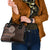 Fijian Masi Tribal Tattoos Art Pattern Shoulder Handbag Brown Color Half Style - Polynesian Pride