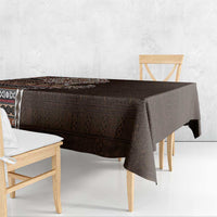 Fijian Masi Tribal Tattoos Art Pattern Tablecloth Brown Color Half Style - Polynesian Pride