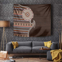 Fijian Masi Tribal Tattoos Art Pattern Tapestry Brown Color Half Style - Polynesian Pride