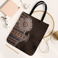 Fijian Masi Tribal Tattoos Art Pattern Tote Bag Brown Color Half Style - Polynesian Pride