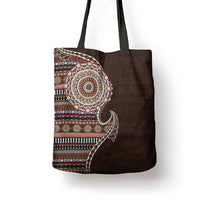 Fijian Masi Tribal Tattoos Art Pattern Tote Bag Brown Color Half Style - Polynesian Pride