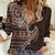 Fijian Masi Tribal Tattoos Art Pattern Women Casual Shirt Brown Color Half Style - Polynesian Pride