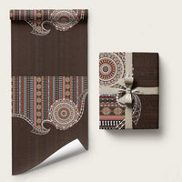 Fijian Masi Tribal Tattoos Art Pattern Wrapping Paper Brown Color Half Style - Polynesian Pride