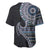 Fijian Masi Tribal Tattoos Art Pattern Baseball Jersey Navy Color Half Style - Polynesian Pride