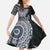 Fijian Masi Tribal Tattoos Art Pattern Family Matching Tank Maxi Dress and Hawaiian Shirt Navy Color Half Style - Polynesian Pride