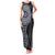 Fijian Masi Tribal Tattoos Art Pattern Family Matching Tank Maxi Dress and Hawaiian Shirt Navy Color Half Style - Polynesian Pride