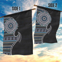 Fijian Masi Tribal Tattoos Art Pattern Garden Flag Navy Color Half Style - Polynesian Pride