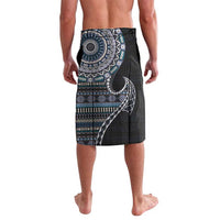 Fijian Masi Tribal Tattoos Art Pattern Lavalava Navy Color Half Style - Polynesian Pride
