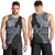 Fijian Masi Tribal Tattoos Art Pattern Men Tank Top Navy Color Half Style - Polynesian Pride