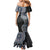 Fijian Masi Tribal Tattoos Art Pattern Mermaid Dress Navy Color Half Style - Polynesian Pride