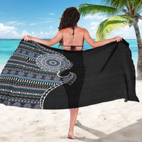 Fijian Masi Tribal Tattoos Art Pattern Sarong Navy Color Half Style - Polynesian Pride