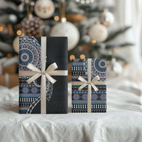 Fijian Masi Tribal Tattoos Art Pattern Wrapping Paper Navy Color Half Style - Polynesian Pride