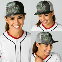 Fijian Masi Tribal Tattoos Art Pattern Baseball Net Cap Green Color Half Style - Polynesian Pride