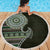 Fijian Masi Tribal Tattoos Art Pattern Beach Blanket Green Color Half Style - Polynesian Pride