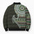 Fijian Masi Tribal Tattoos Art Pattern Bomber Puffer Jacket Green Color Half Style - Polynesian Pride