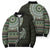 Fijian Masi Tribal Tattoos Art Pattern Bomber Puffer Jacket Green Color Half Style - Polynesian Pride