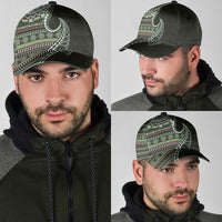 Fijian Masi Tribal Tattoos Art Pattern Classic Cap Green Color Half Style - Polynesian Pride