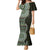 Fijian Masi Tribal Tattoos Art Pattern Family Matching Mermaid Dress and Hawaiian Shirt Green Color Half Style - Polynesian Pride