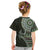 Fijian Masi Tribal Tattoos Art Pattern Kid T Shirt Green Color Half Style - Polynesian Pride