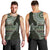 Fijian Masi Tribal Tattoos Art Pattern Men Tank Top Green Color Half Style - Polynesian Pride