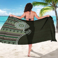 Fijian Masi Tribal Tattoos Art Pattern Sarong Green Color Half Style - Polynesian Pride