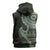 Fijian Masi Tribal Tattoos Art Pattern Sleeveless Hoodie Green Color Half Style - Polynesian Pride