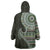 Fijian Masi Tribal Tattoos Art Pattern Wearable Blanket Hoodie Green Color Half Style - Polynesian Pride
