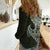 Fijian Masi Tribal Tattoos Art Pattern Women Casual Shirt Green Color Half Style - Polynesian Pride