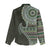 Fijian Masi Tribal Tattoos Art Pattern Women Casual Shirt Green Color Half Style - Polynesian Pride