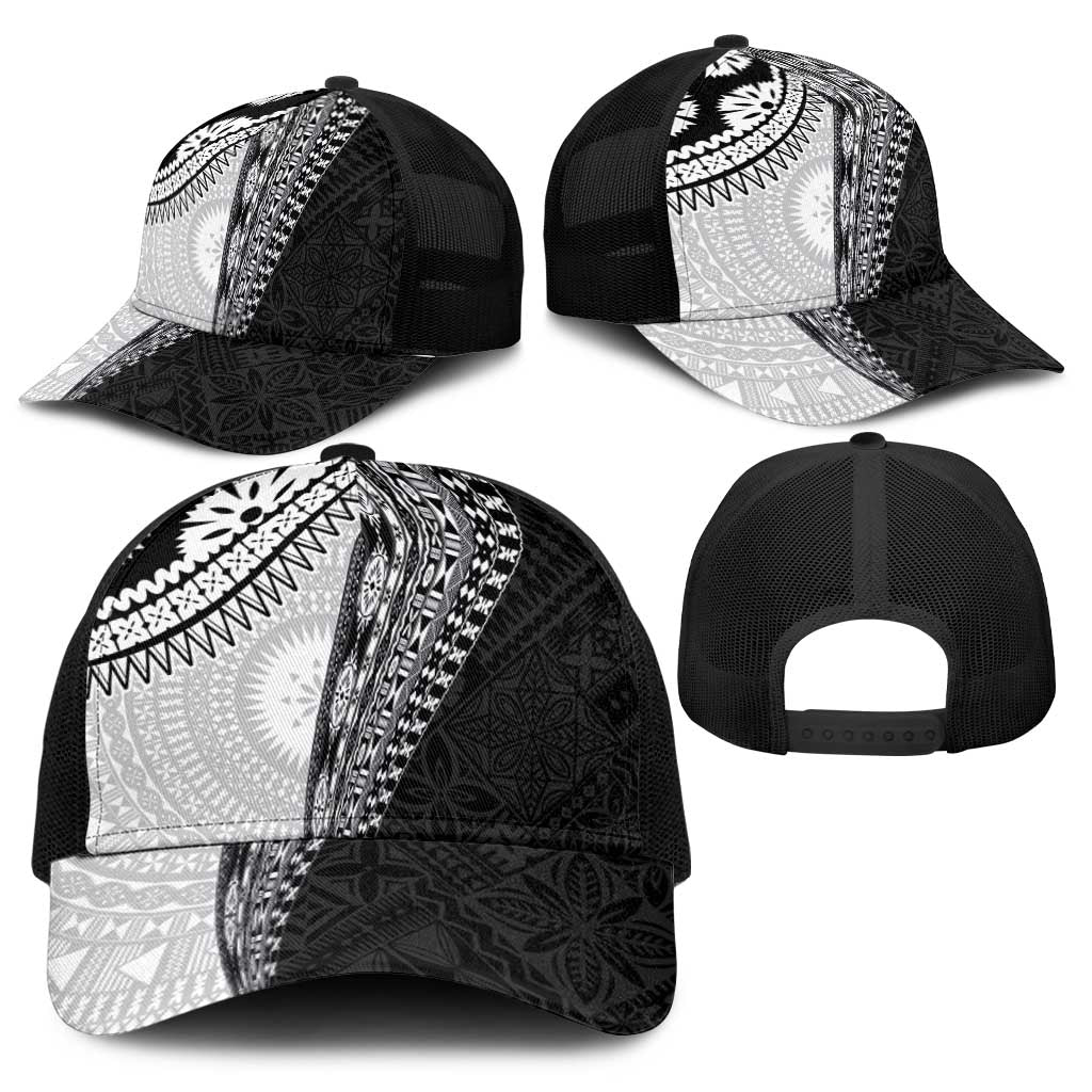 Fijian Masi Tattoos Baseball Net Cap with Tapa Tribal Pattern - Polynesian Pride