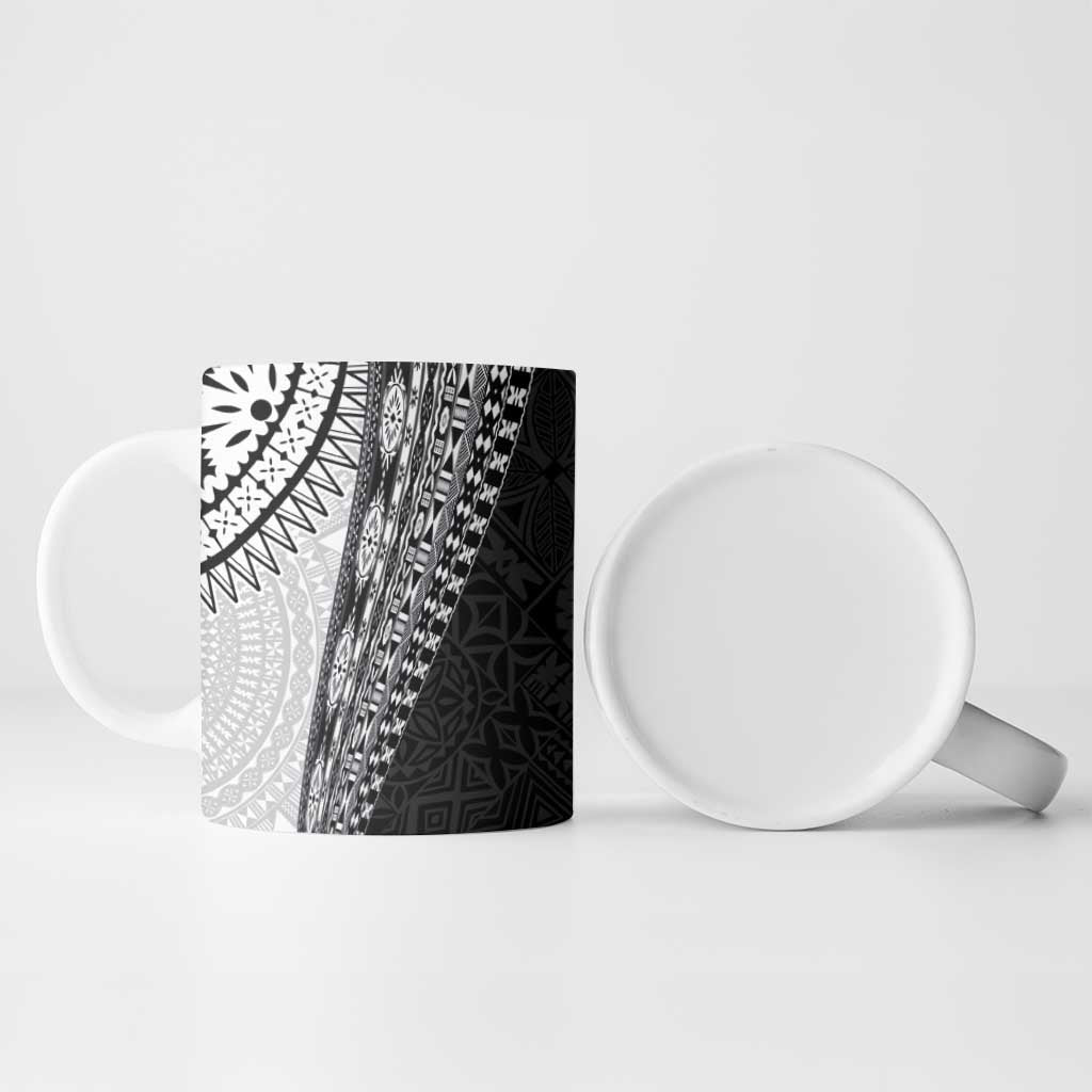 Fijian Masi Tattoos Ceramic Mug with Tapa Tribal Pattern - Polynesian Pride