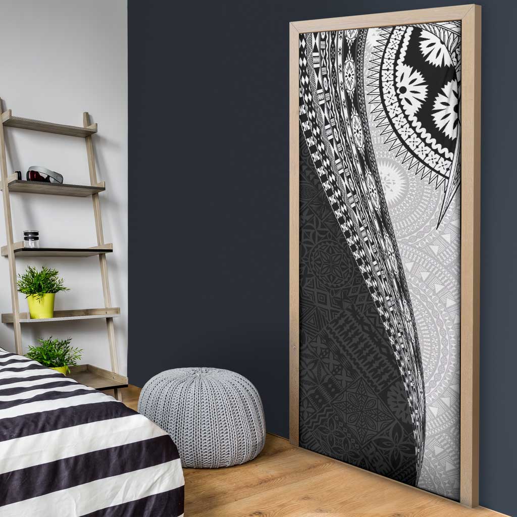 Fijian Masi Tattoos Door Cover with Tapa Tribal Pattern - Polynesian Pride