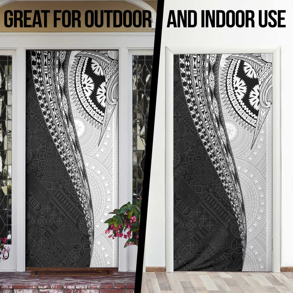 Fijian Masi Tattoos Door Cover with Tapa Tribal Pattern - Polynesian Pride