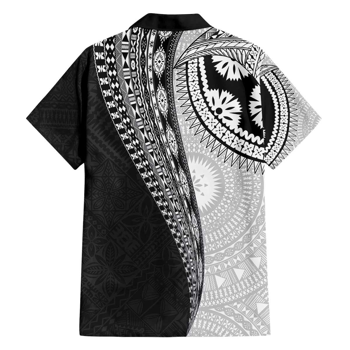Fijian Masi Tattoos Family Matching Off The Shoulder Long Sleeve Dress and Hawaiian Shirt with Tapa Tribal Pattern LT03 - Polynesian Pride