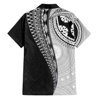 Fijian Masi Tattoos Family Matching Off The Shoulder Long Sleeve Dress and Hawaiian Shirt with Tapa Tribal Pattern LT03 - Polynesian Pride
