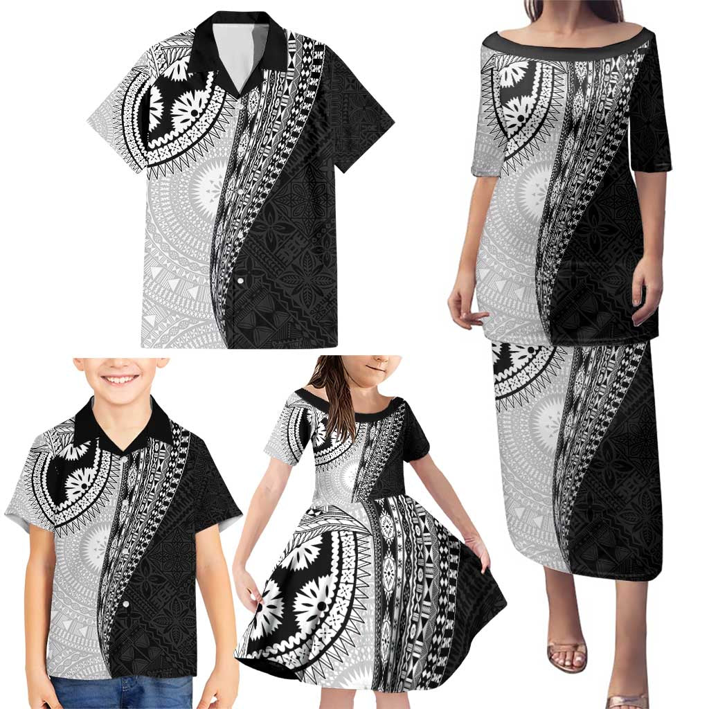 Fijian Masi Tattoos Family Matching Puletasi and Hawaiian Shirt with Tapa Tribal Pattern - Polynesian Pride