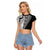 Fijian Masi Tattoos Raglan Cropped T Shirt with Tapa Tribal Pattern - Polynesian Pride