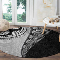 Fijian Masi Tattoos Round Carpet with Tapa Tribal Pattern - Polynesian Pride